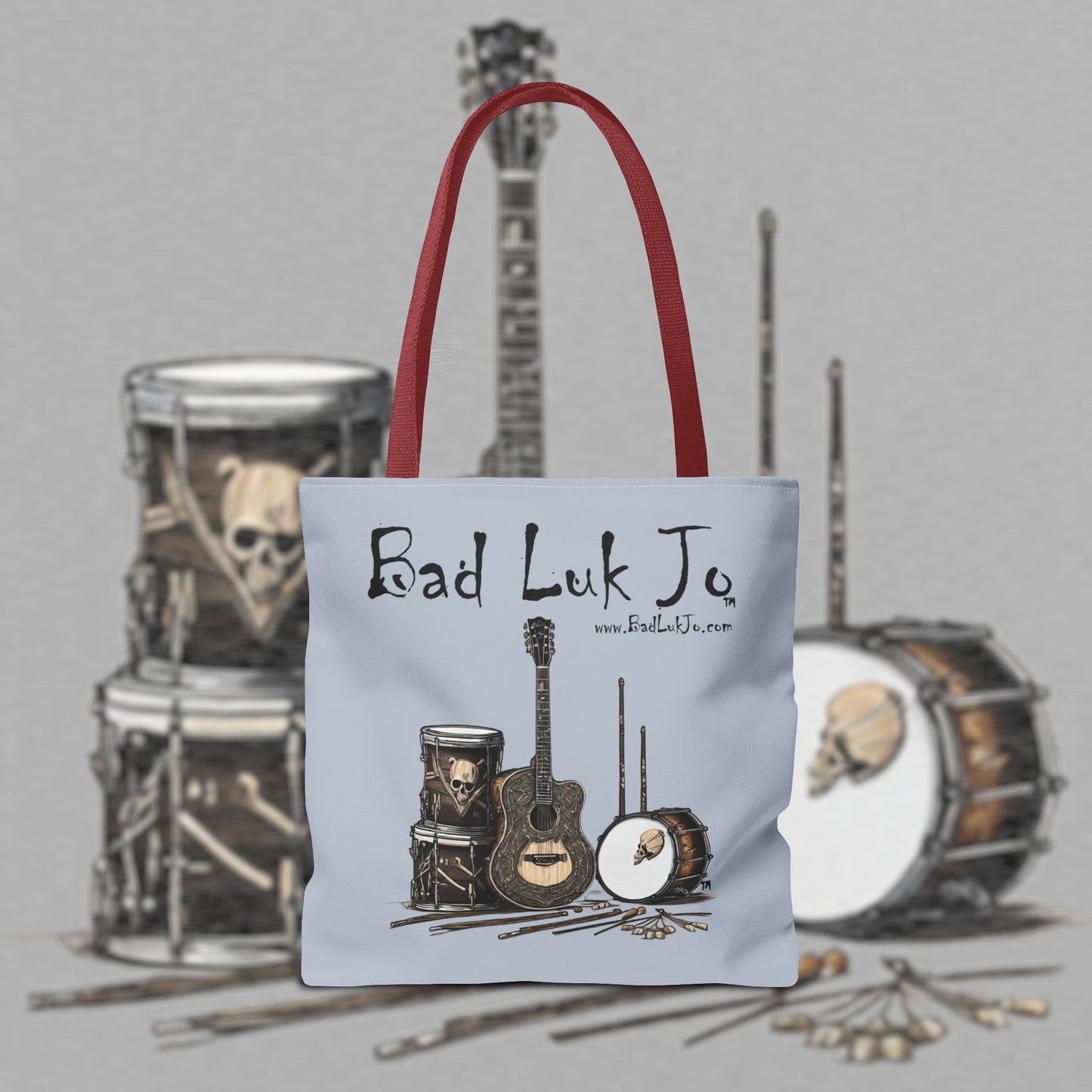 Bad Luk Jo Tote Bag - (Grey) Perfect for Musicians and Music Lovers - FREE ECONOMY SHIPPING