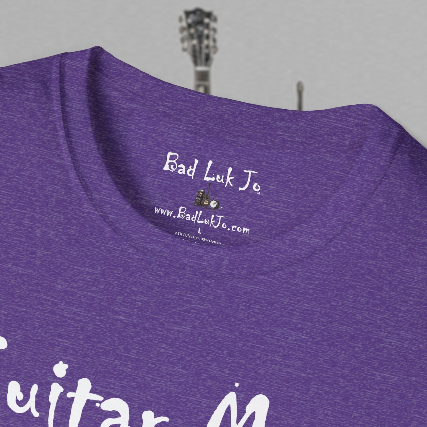 Bad Luk Jo "Guitar Man" T-Shirt - No Printing on Back - Unisex Softstyle T-Shirt - Perfect for Musicians and Music Lovers - FREE ECONOMY SHIPPING