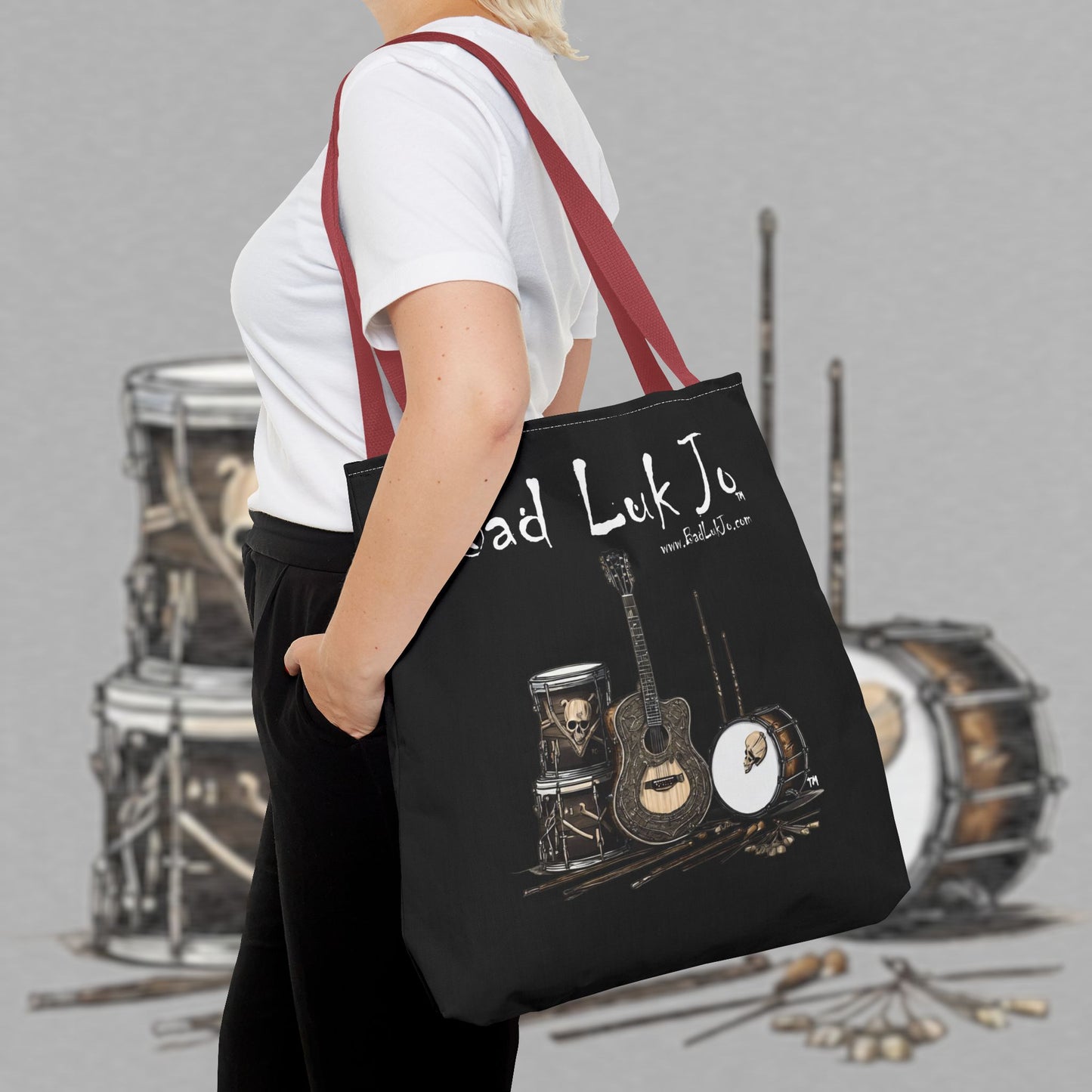 Bad Luk Jo Tote Bag - (Black) Perfect for Musicians and Music Lovers - FREE ECONOMY SHIPPING