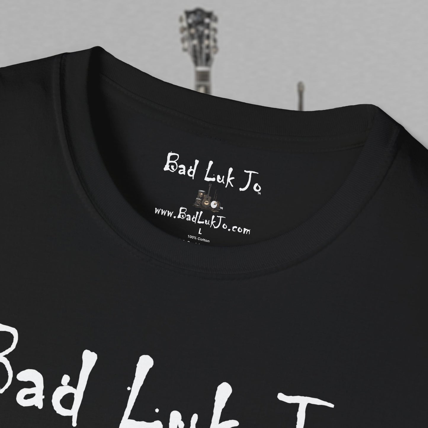 Bad Luk Jo Coffee "There's Good Luk in Every Cup" with Coffee Cup - Unisex Softstyle T-Shirt - FREE ECONOMY SHIPPING