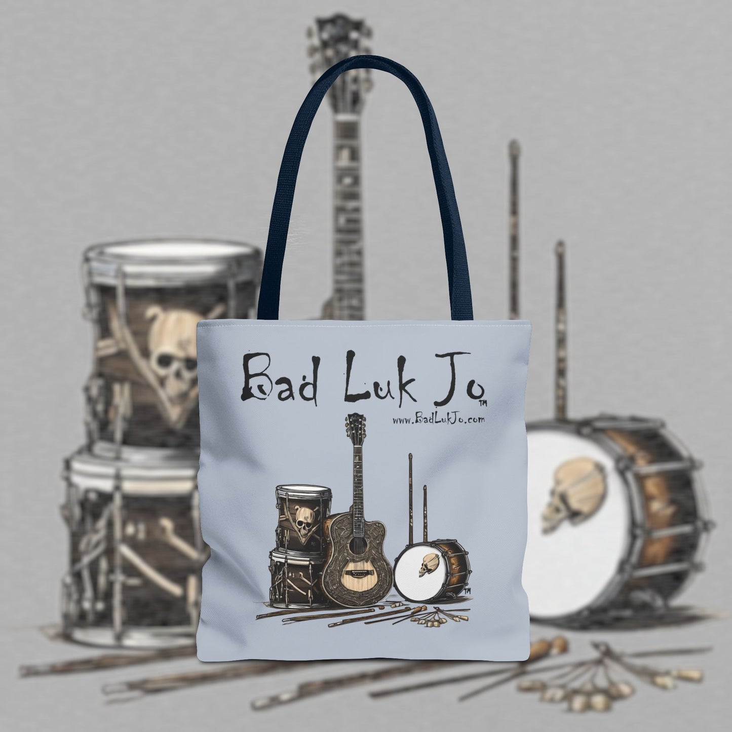 Bad Luk Jo Tote Bag - (Grey) Perfect for Musicians and Music Lovers - FREE ECONOMY SHIPPING