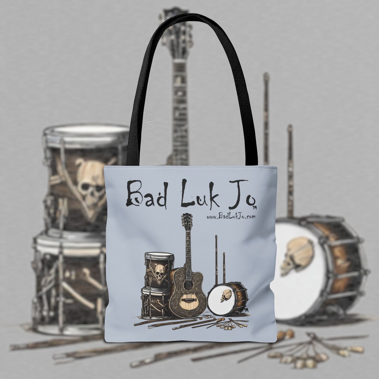 Bad Luk Jo Tote Bag - (Grey) Perfect for Musicians and Music Lovers - FREE ECONOMY SHIPPING