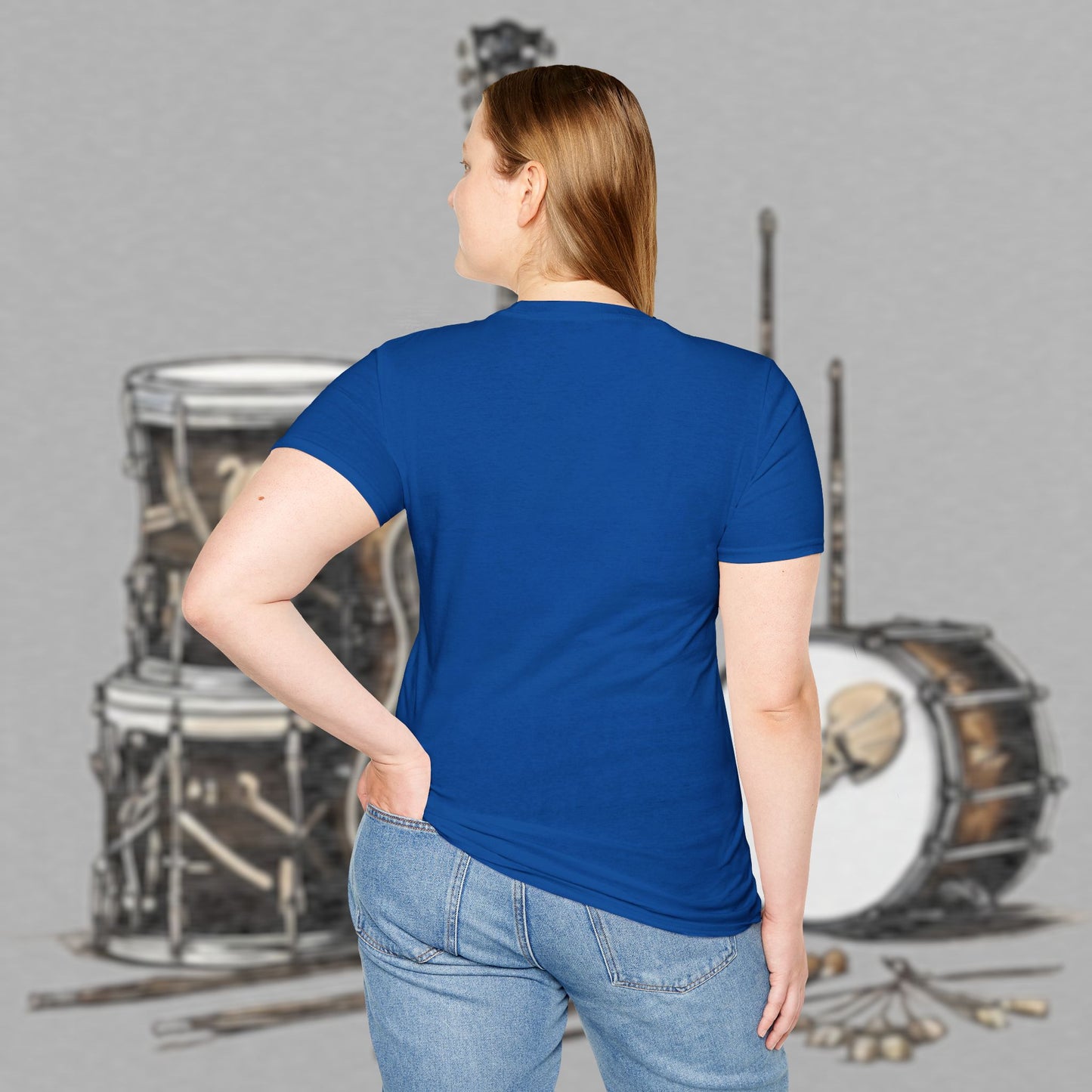 Bad Luk Jo "Guitar Man" T-Shirt - No Printing on Back - Unisex Softstyle T-Shirt - Perfect for Musicians and Music Lovers - FREE ECONOMY SHIPPING