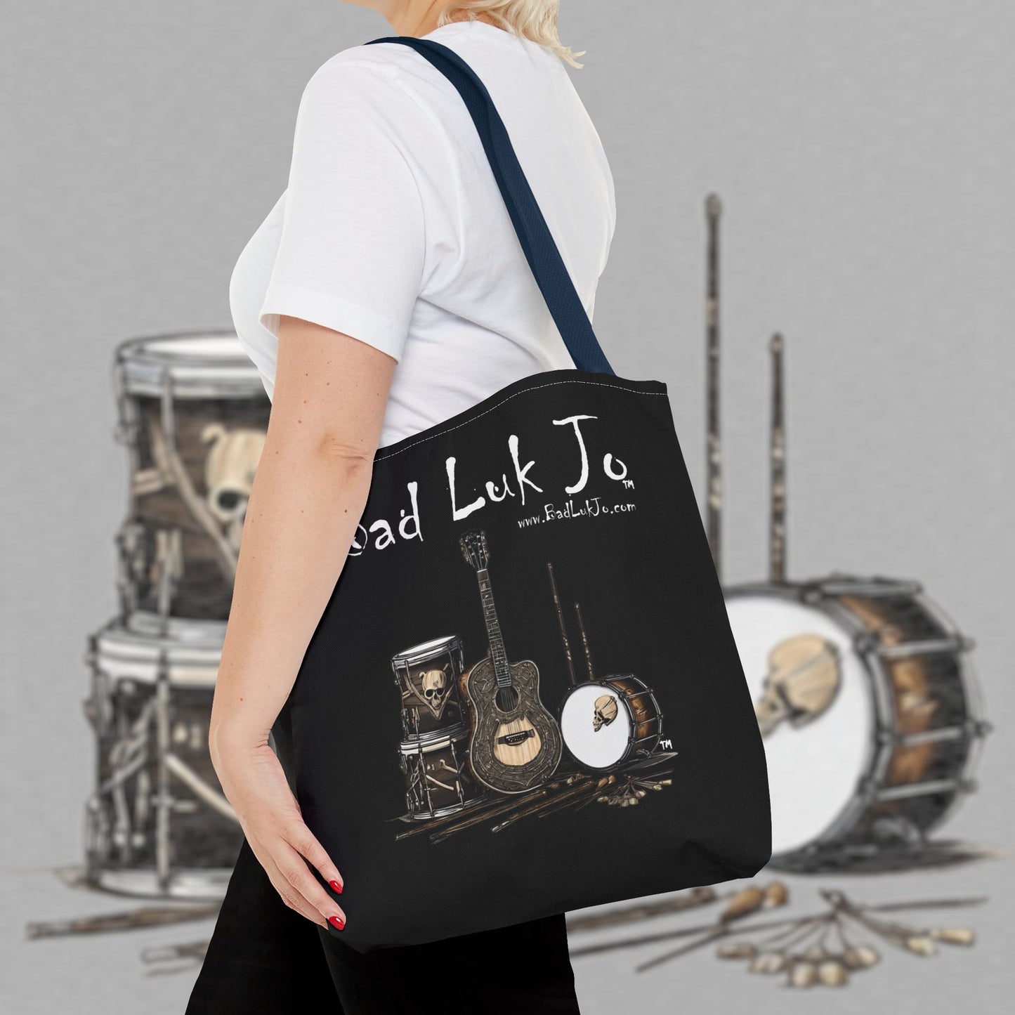 Bad Luk Jo Tote Bag - (Black) Perfect for Musicians and Music Lovers - FREE ECONOMY SHIPPING