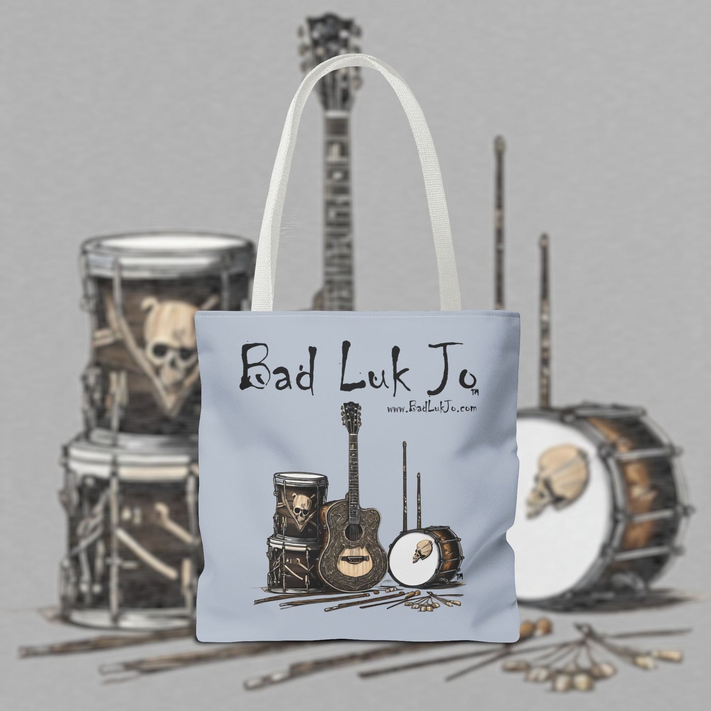 Bad Luk Jo Tote Bag - (Grey) Perfect for Musicians and Music Lovers - FREE ECONOMY SHIPPING