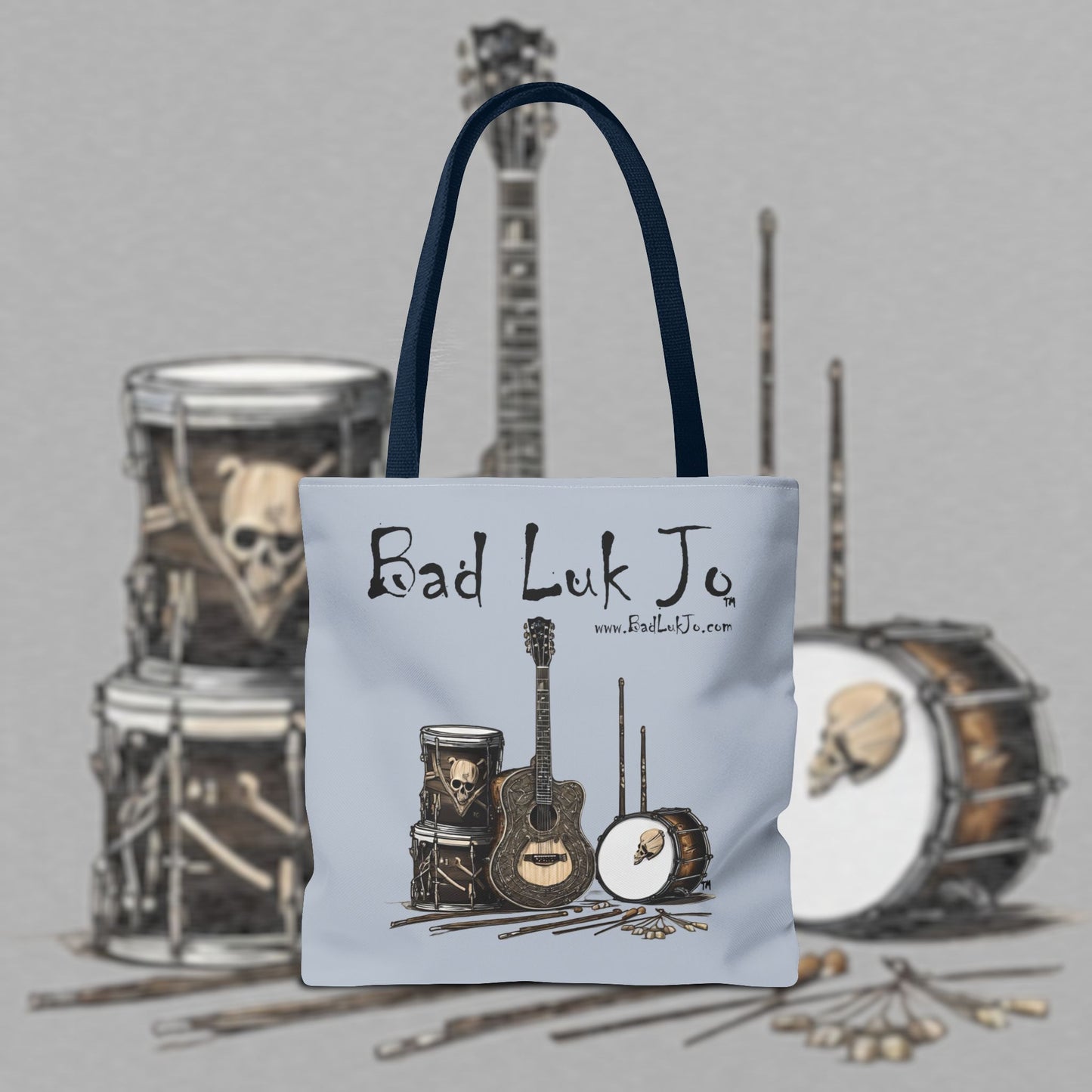 Bad Luk Jo Tote Bag - (Grey) Perfect for Musicians and Music Lovers - FREE ECONOMY SHIPPING