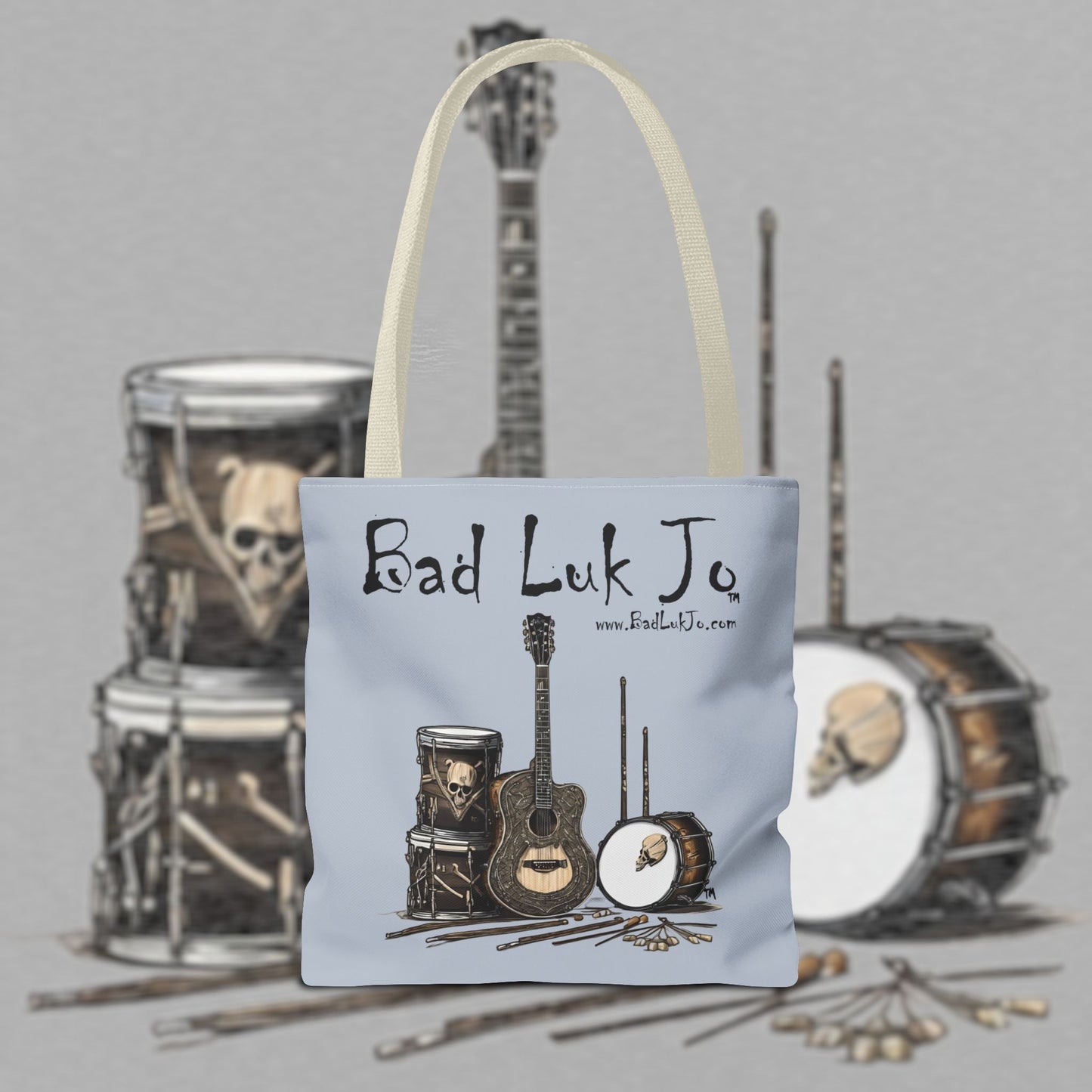 Bad Luk Jo Tote Bag - (Grey) Perfect for Musicians and Music Lovers - FREE ECONOMY SHIPPING