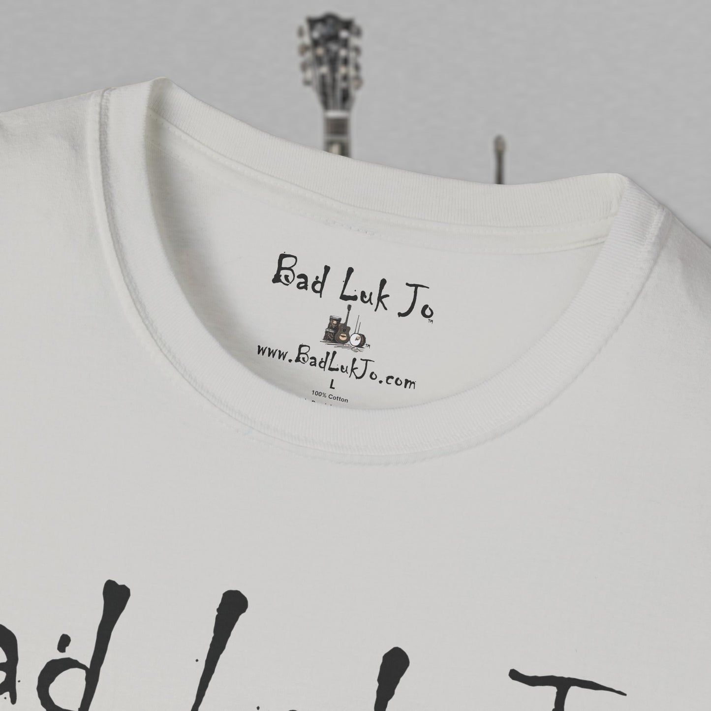 Bad Luk Jo Coffee "Good Luk in Every Cup" T-Shirt - with Website on Back - Unisex Softstyle T-Shirt - FREE ECONOMY SHIPPING