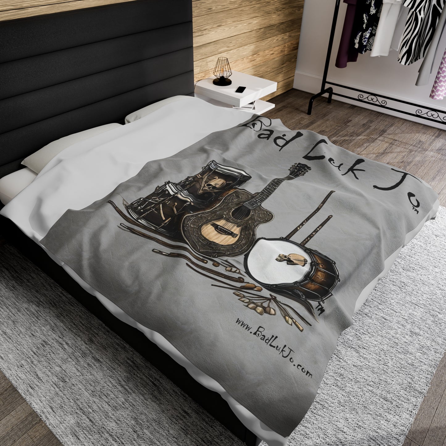 Bad Luk Jo Velveteen Plush Blanket - FREE STANDARD SHIPPING