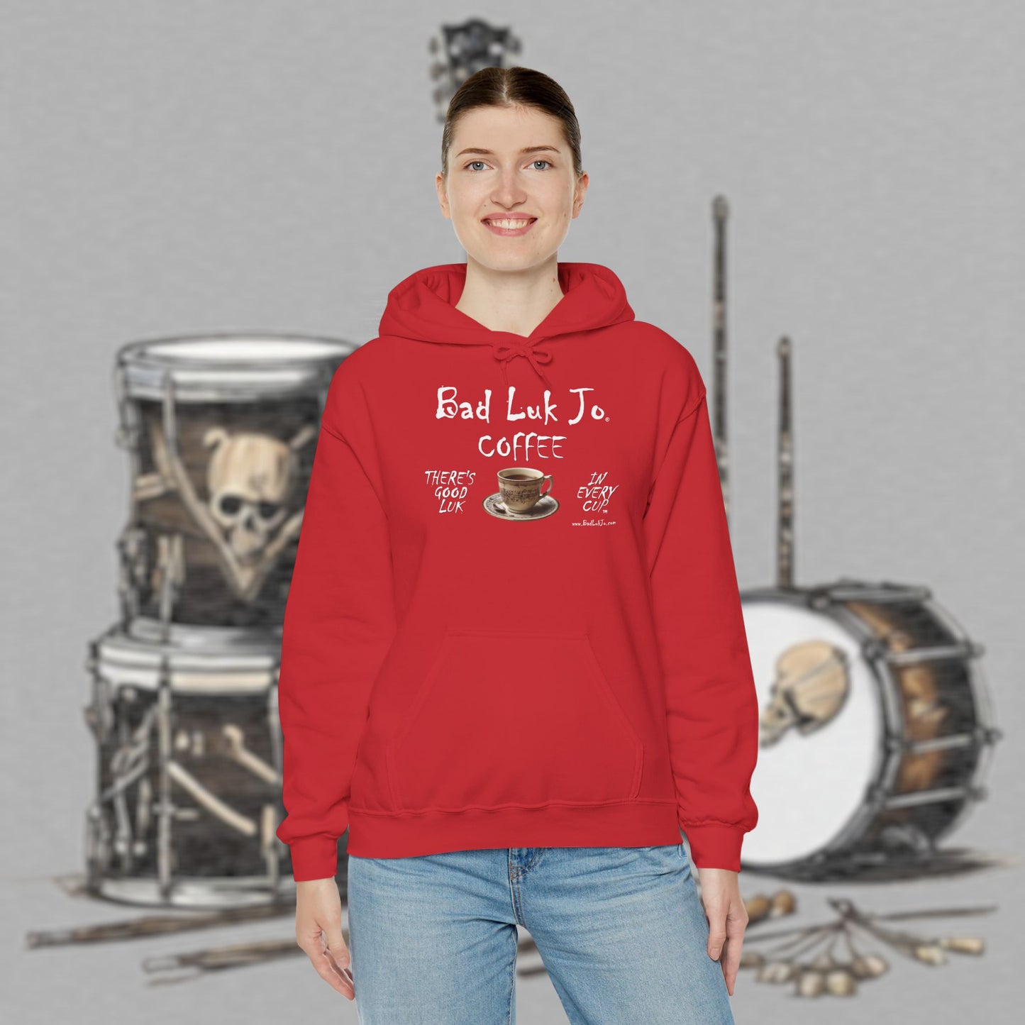 Bad Luk Jo Coffee Hoodie — Coffee Cup Sweatshirt - FREE ECONOMY SHIPPING