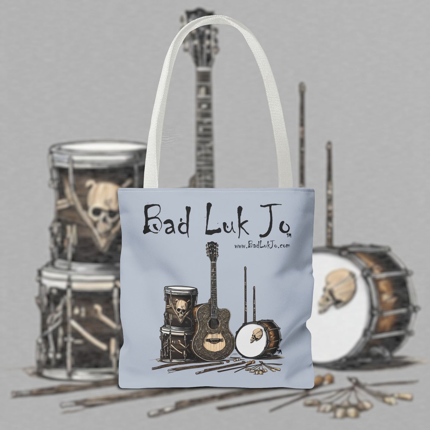 Bad Luk Jo Tote Bag - (Grey) Perfect for Musicians and Music Lovers - FREE ECONOMY SHIPPING
