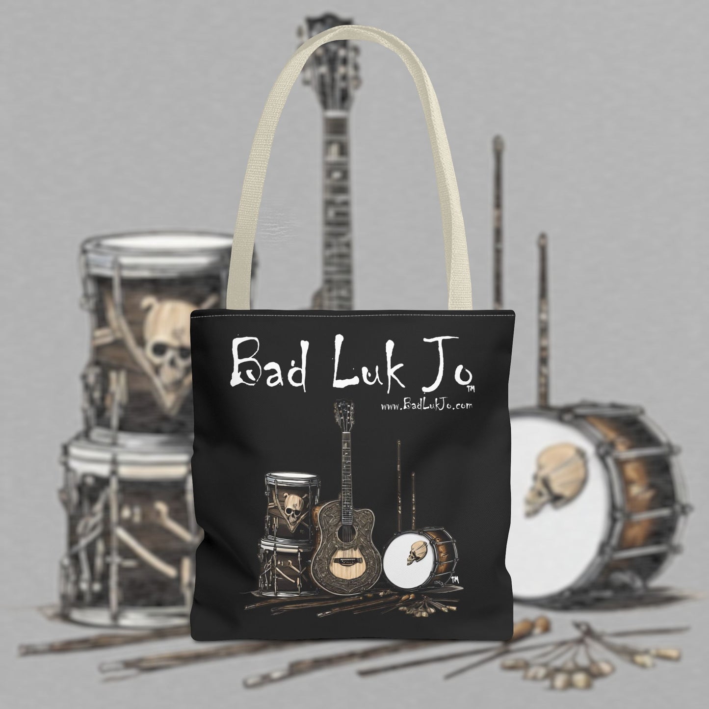 Bad Luk Jo Tote Bag - (Black) Perfect for Musicians and Music Lovers - FREE ECONOMY SHIPPING