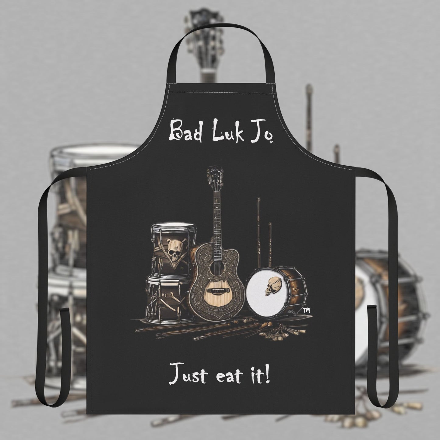 Bad Luk Jo Stylish BBQ / Cooking Apron - "Just eat it!" - Perfect for the Kitchen or Grill! - FREE STANDARD SHIPPING