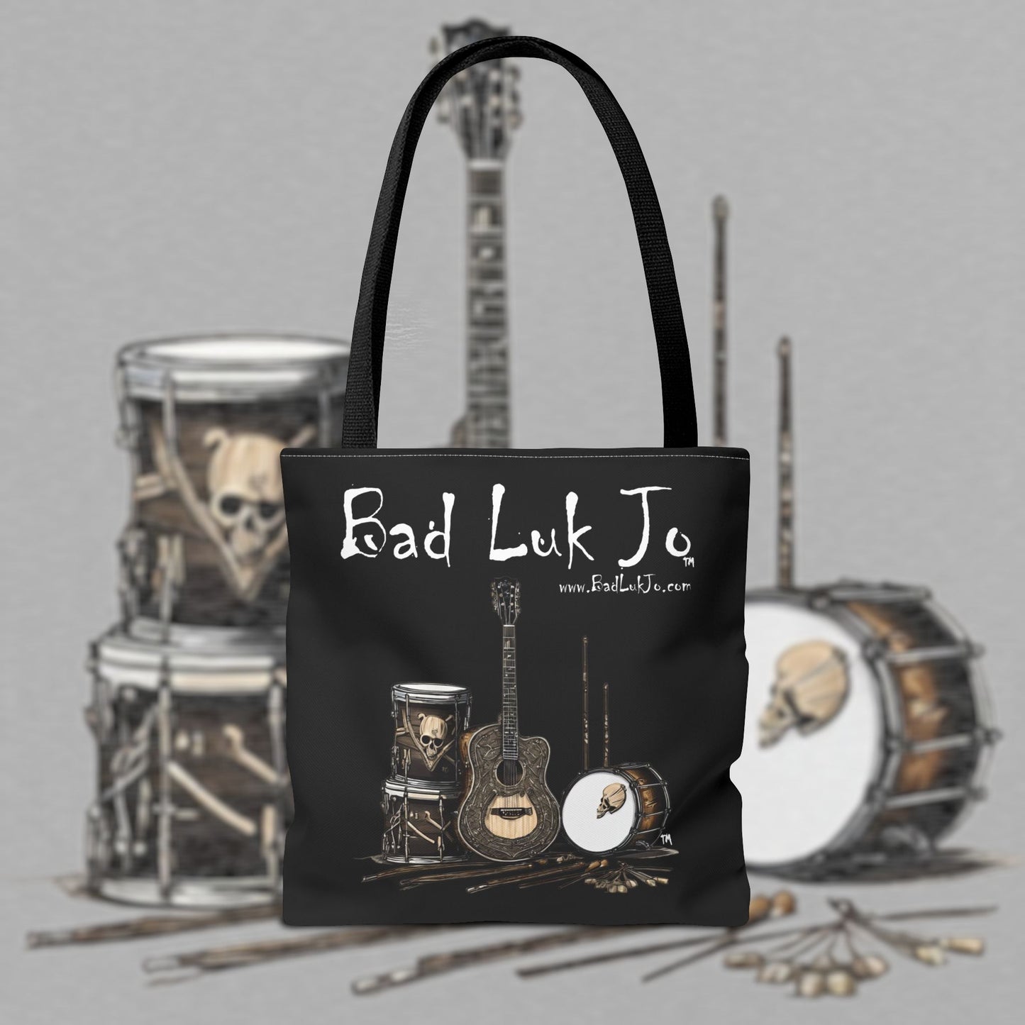 Bad Luk Jo Tote Bag - (Black) Perfect for Musicians and Music Lovers - FREE ECONOMY SHIPPING