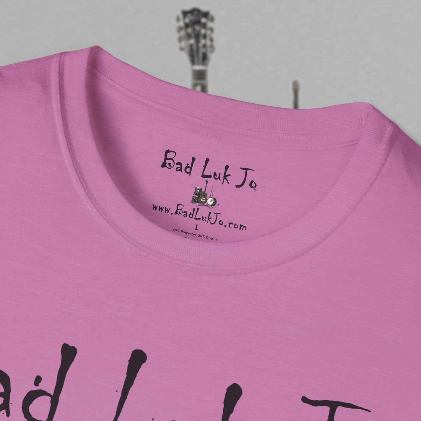 Bad Luk Jo Coffee "Good Luk in Every Cup" T-Shirt - with Website on Back - Unisex Softstyle T-Shirt - FREE ECONOMY SHIPPING