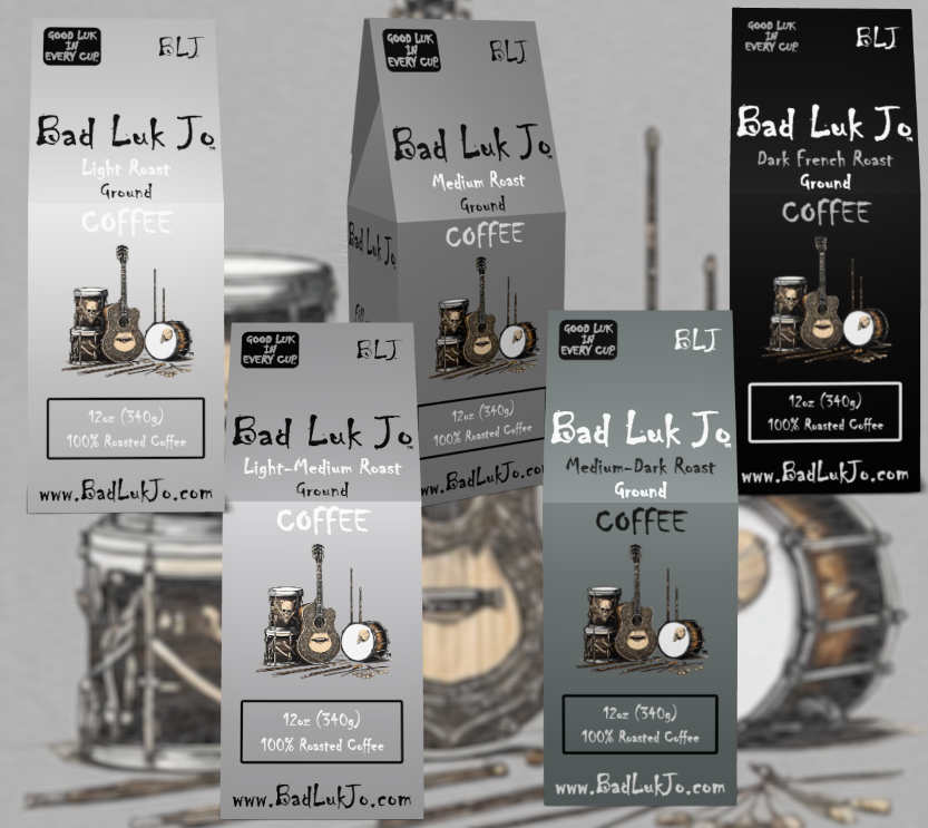 Bad Luk Jo Ground Coffee Bundle - There's Good Luk in Every Cup - FREE STANDARD SHIPPING