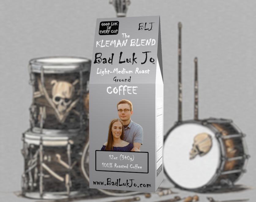 Bad Luk Jo "The Kleman Blend" Light-Medium Roast Ground Coffee - There's Good Luk in Every Cup - 12oz. - FREE STANDARD SHIPPING