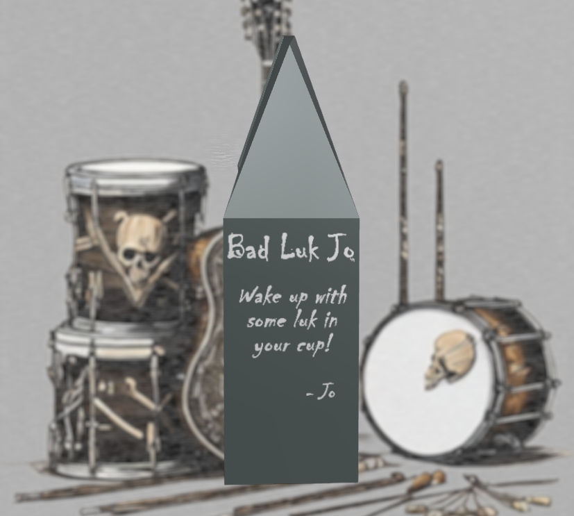 Bad Luk Jo Medium-Dark Roast Whole Bean Coffee - There's Good Luk in Every Cup - 12oz. - FREE STANDARD SHIPPING