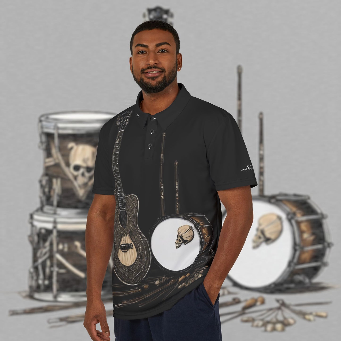 Bad Luk Jo Engineers’ Comfort Unisex Polo Shirt - Stylish Workwear / Golf Shirt - Black with Logo on Front and Back - FREE ECONOMY SHIPPING