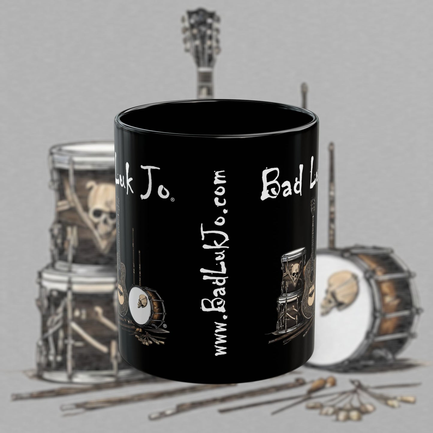 Bad Luk Jo - Unique Ceramic Coffee Mug - Perfect Gift for Fans and Coffee Lovers (Black) - 11oz. or 15oz. - FREE ECONOMY SHIPPING