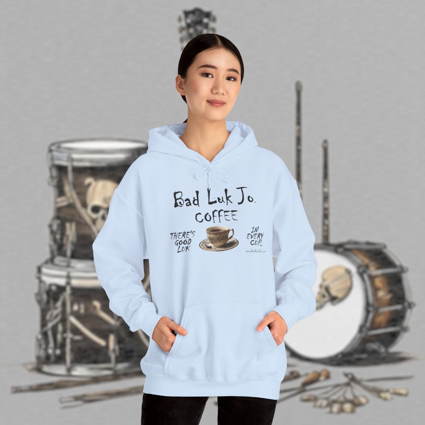 Bad Luk Jo Coffee Hoodie — Coffee Cup Sweatshirt - FREE ECONOMY SHIPPING