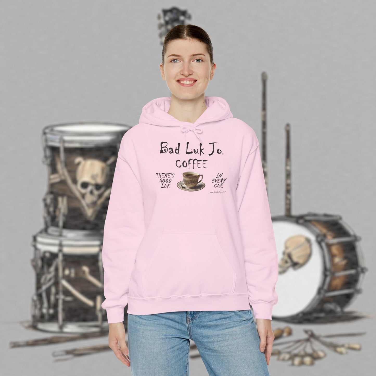 Bad Luk Jo Coffee Hoodie — Coffee Cup Sweatshirt - FREE ECONOMY SHIPPING