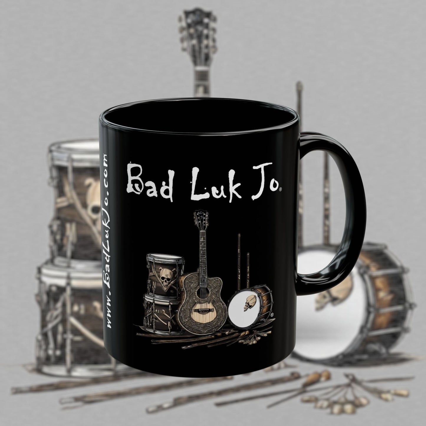 Bad Luk Jo - Unique Ceramic Coffee Mug - Perfect Gift for Fans and Coffee Lovers (Black) - 11oz. or 15oz. - FREE ECONOMY SHIPPING
