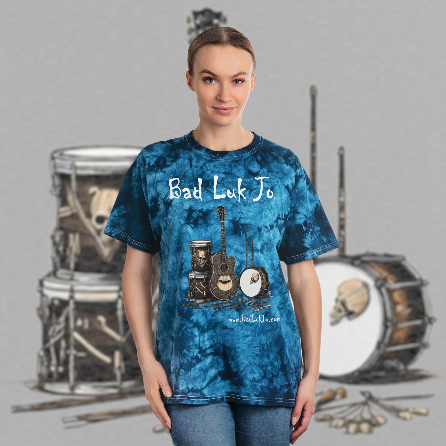 **SPECIAL EDITION** Bad Luk Jo Tie-Dye Tee - Music Lover's Shirt - FREE ECONOMY SHIPPING