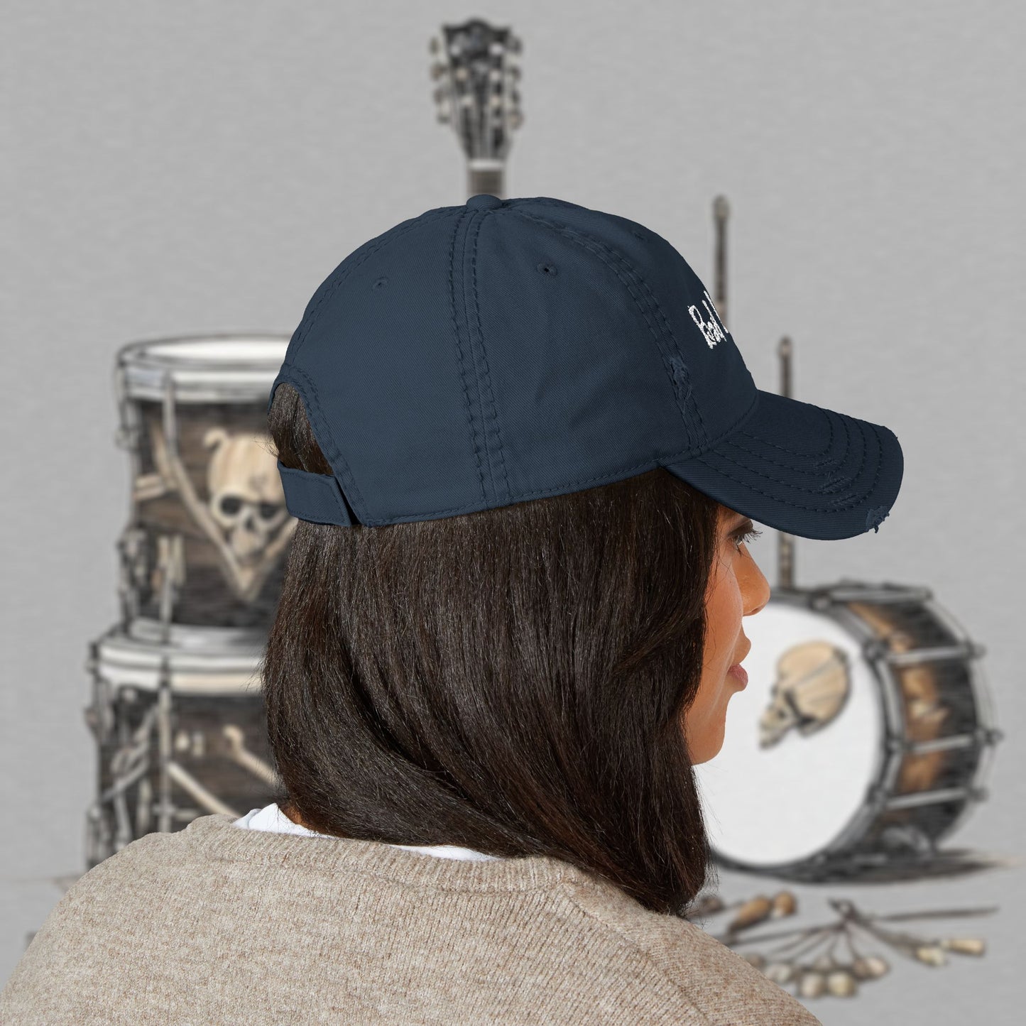 Bad Luk Jo Embroidered Distressed Hat / Cap - FREE ECONOMY SHIPPING