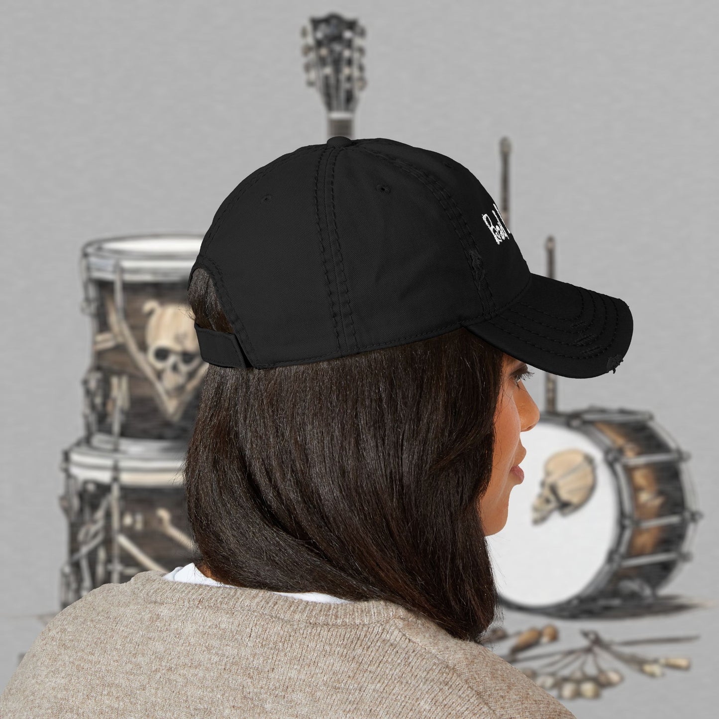 Bad Luk Jo Embroidered Distressed Hat / Cap - FREE ECONOMY SHIPPING