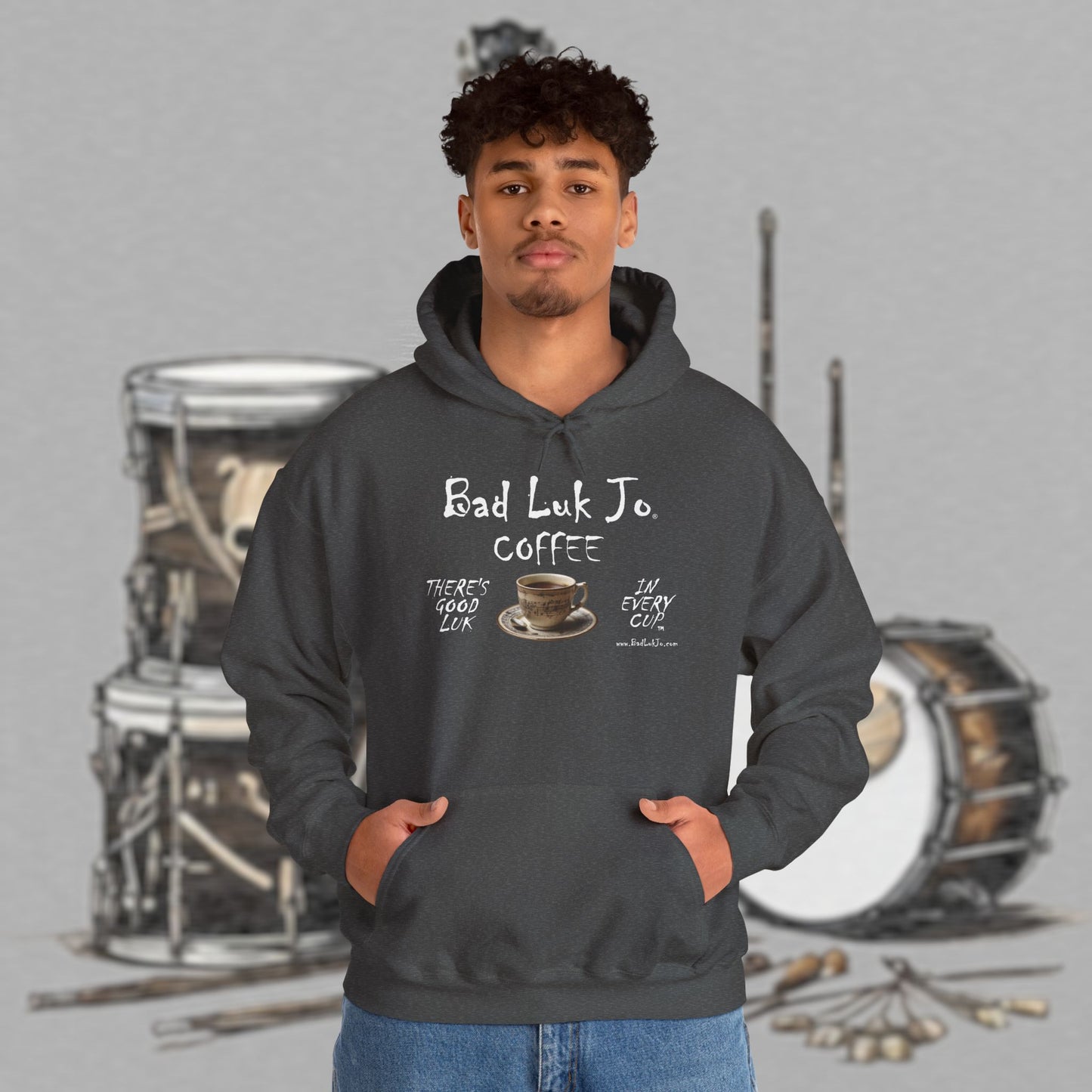 Bad Luk Jo Coffee Hoodie — Coffee Cup Sweatshirt - FREE ECONOMY SHIPPING