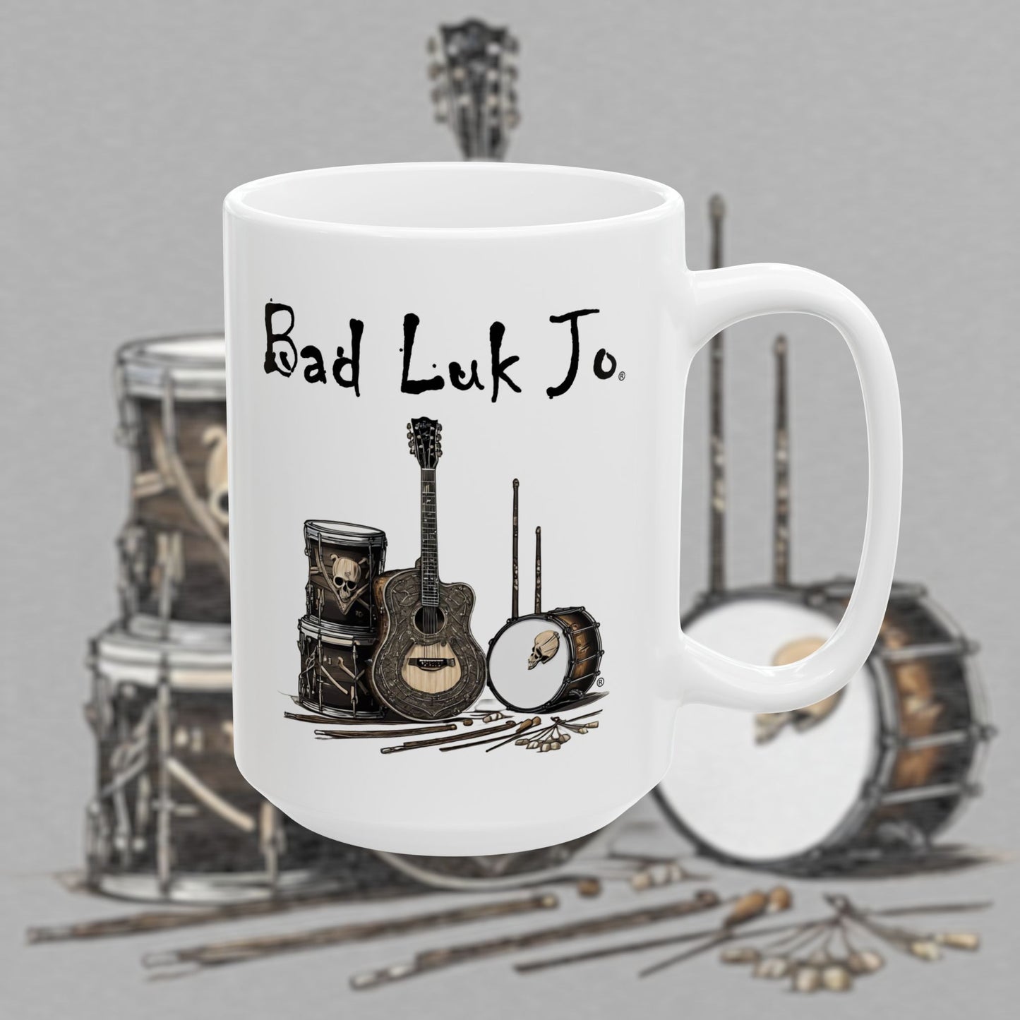 Bad Luk Jo - Unique Ceramic Coffee Mug - Perfect Gift for Fans and Coffee Lovers - 11oz. or 15oz. - FREE ECONOMY SHIPPING