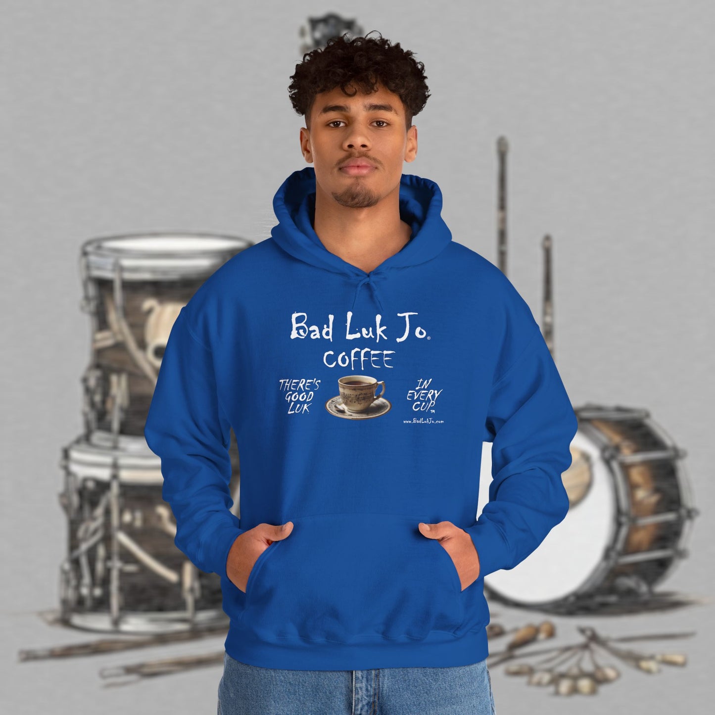 Bad Luk Jo Coffee Hoodie — Coffee Cup Sweatshirt - FREE ECONOMY SHIPPING