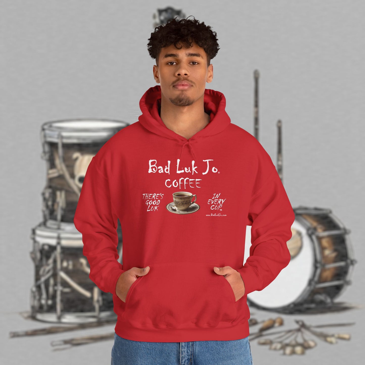 Bad Luk Jo Coffee Hoodie — Coffee Cup Sweatshirt - FREE ECONOMY SHIPPING