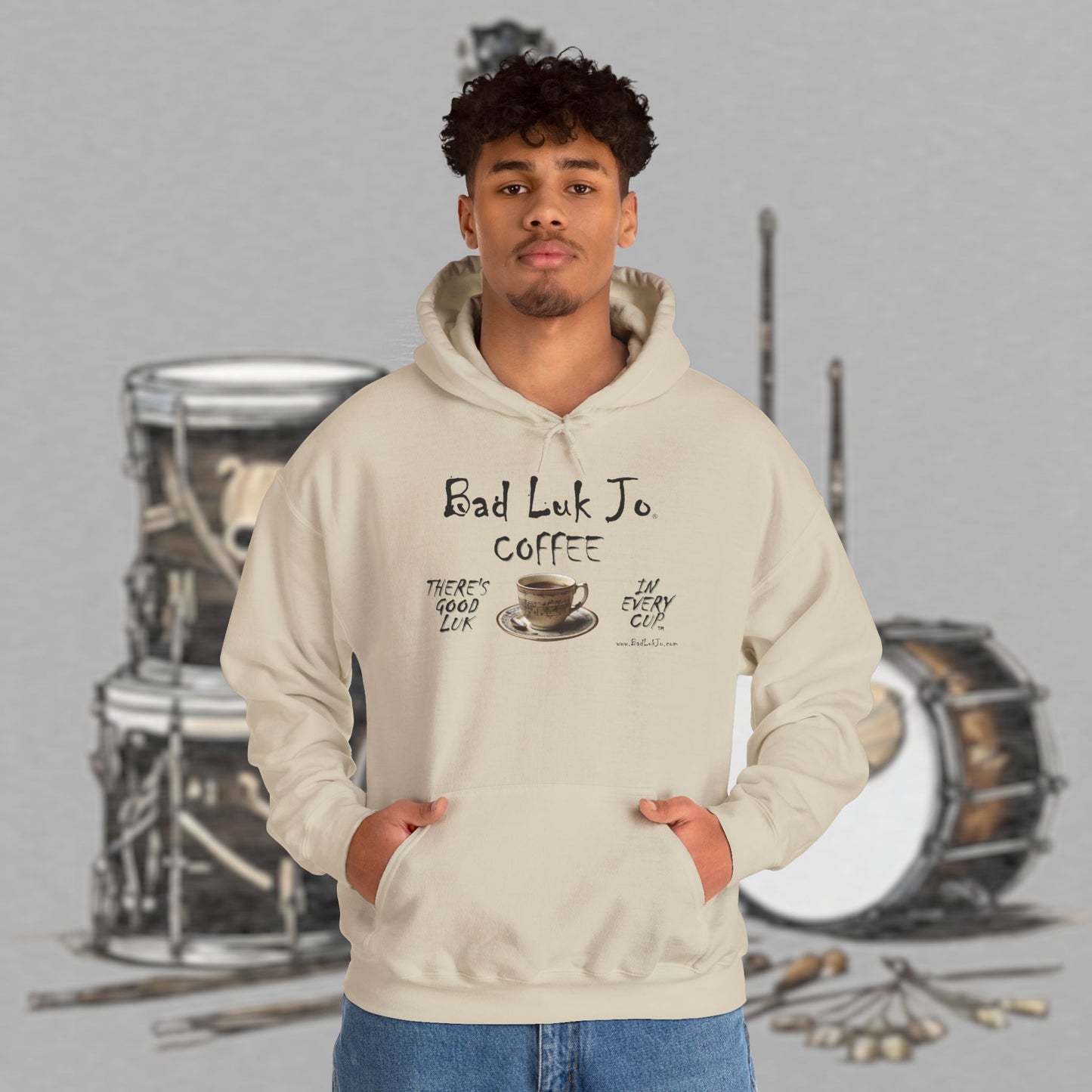 Bad Luk Jo Coffee Hoodie — Coffee Cup Sweatshirt - FREE ECONOMY SHIPPING