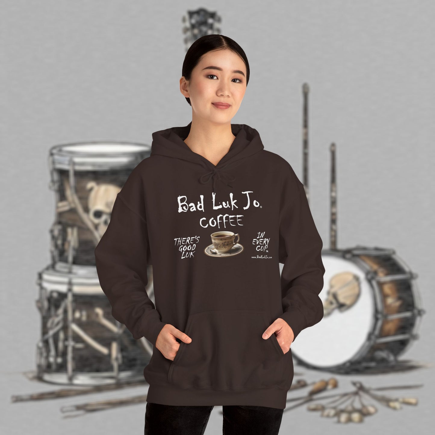 Bad Luk Jo Coffee Hoodie — Coffee Cup Sweatshirt - FREE ECONOMY SHIPPING
