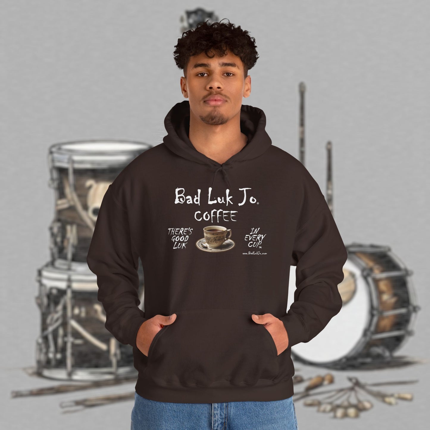 Bad Luk Jo Coffee Hoodie — Coffee Cup Sweatshirt - FREE ECONOMY SHIPPING