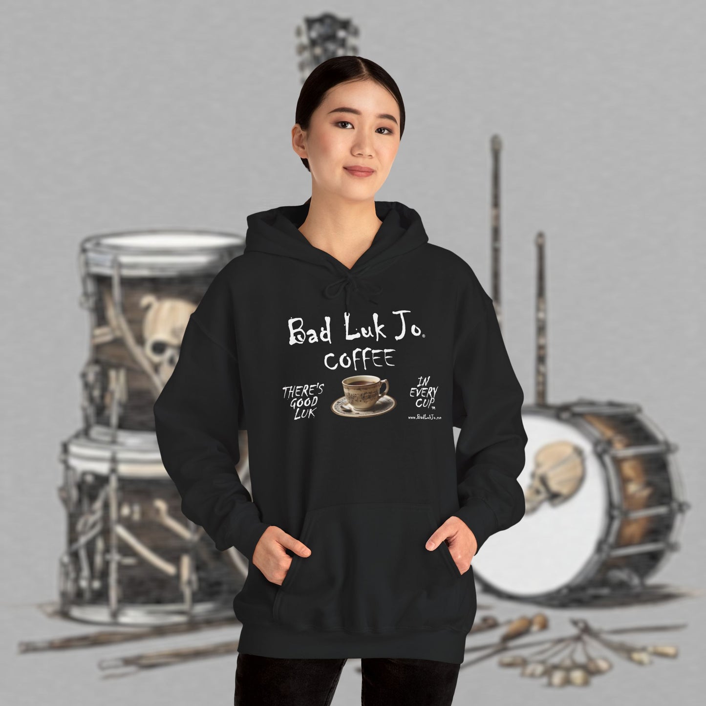 Bad Luk Jo Coffee Hoodie — Coffee Cup Sweatshirt - FREE ECONOMY SHIPPING