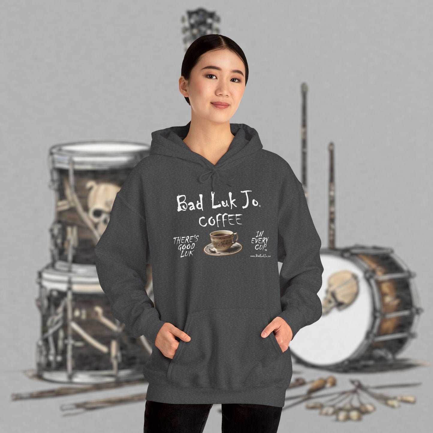 Bad Luk Jo Coffee Hoodie — Coffee Cup Sweatshirt - FREE ECONOMY SHIPPING