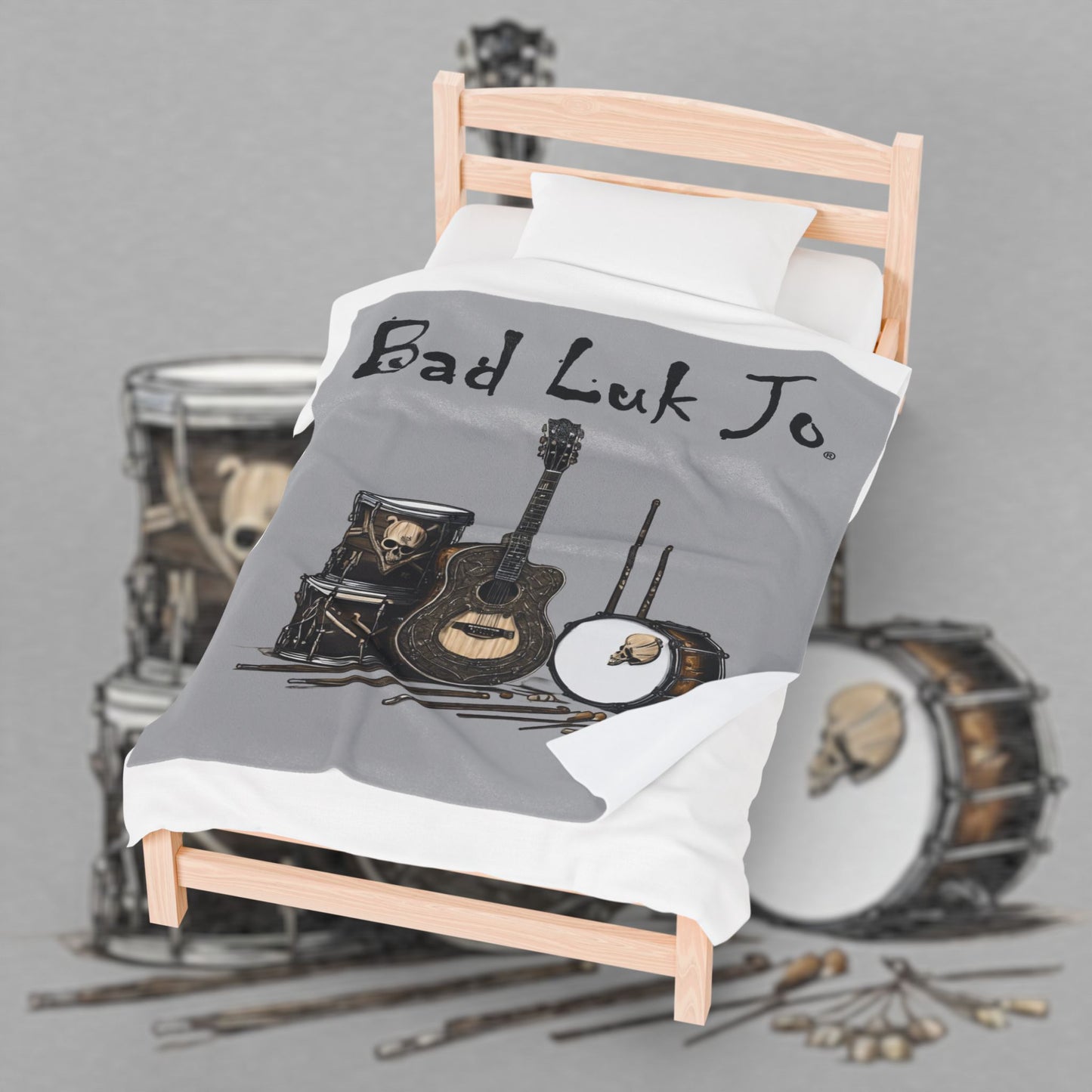 Bad Luk Jo Velveteen Plush Blanket - FREE STANDARD SHIPPING