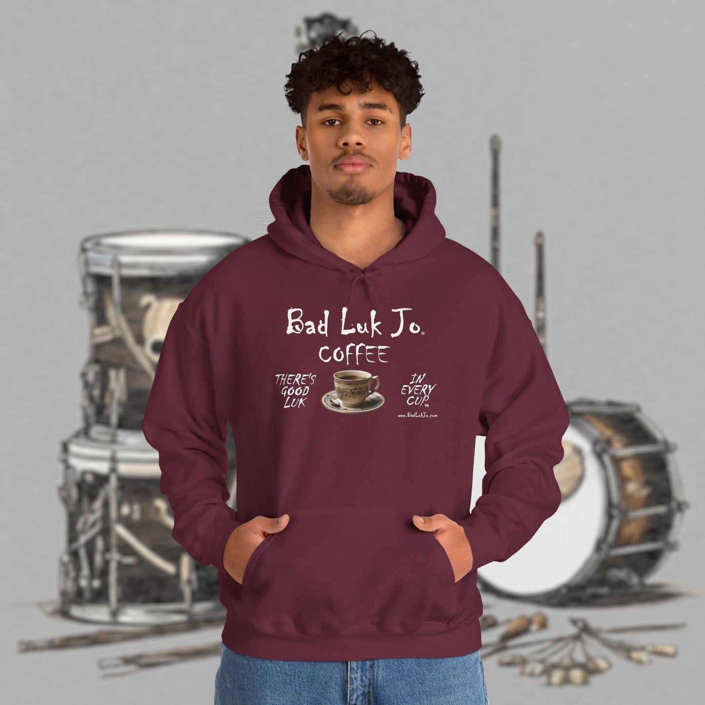 Bad Luk Jo Coffee Hoodie — Coffee Cup Sweatshirt - FREE ECONOMY SHIPPING