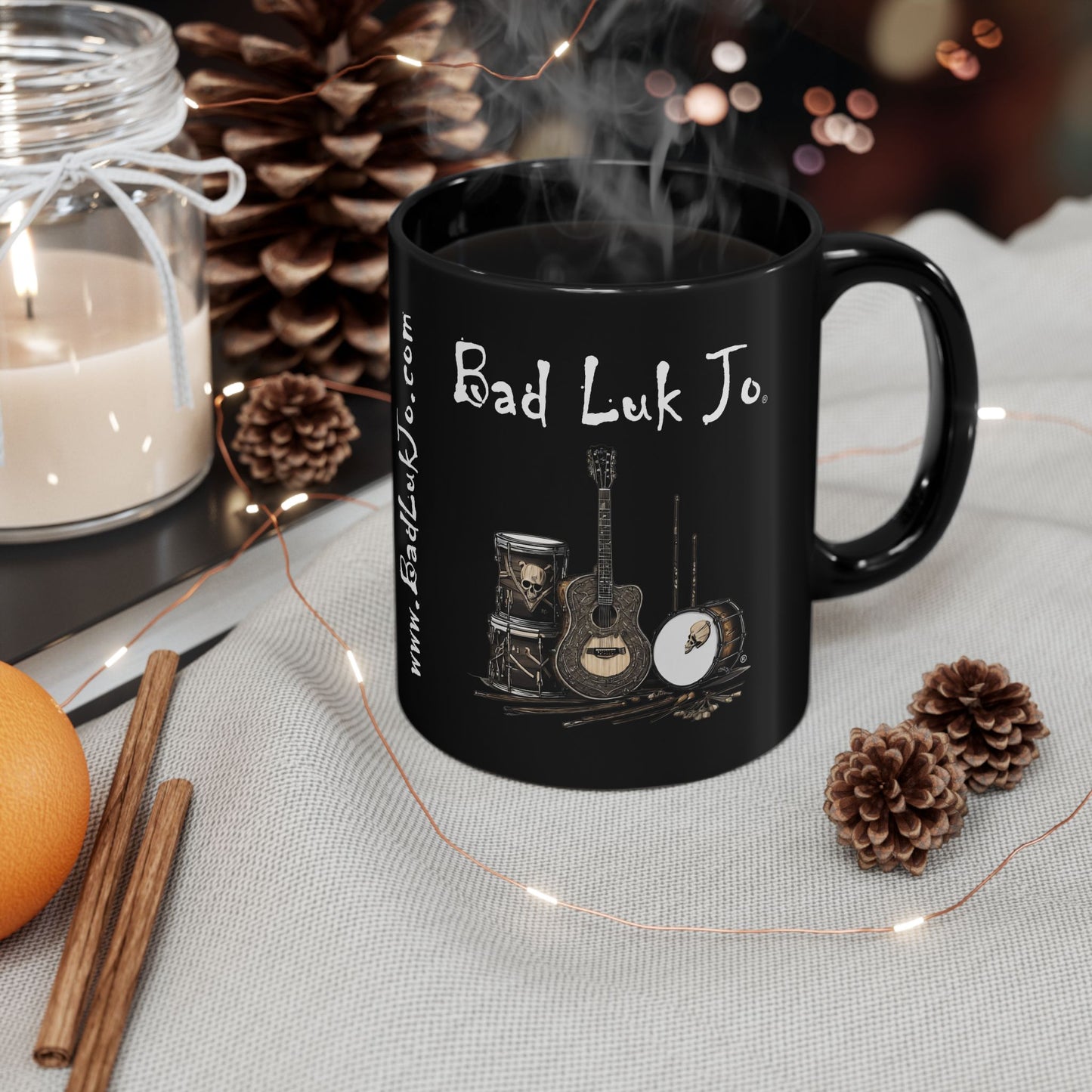 Bad Luk Jo - Unique Ceramic Coffee Mug - Perfect Gift for Fans and Coffee Lovers (Black) - 11oz. or 15oz. - FREE ECONOMY SHIPPING