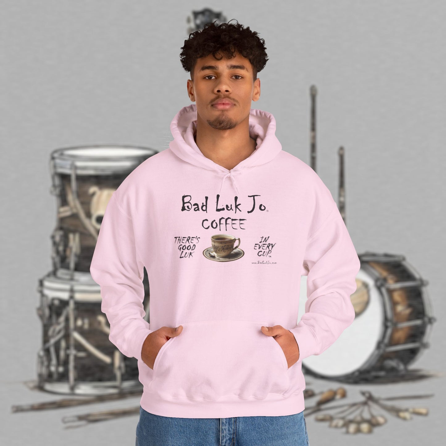 Bad Luk Jo Coffee Hoodie — Coffee Cup Sweatshirt - FREE ECONOMY SHIPPING