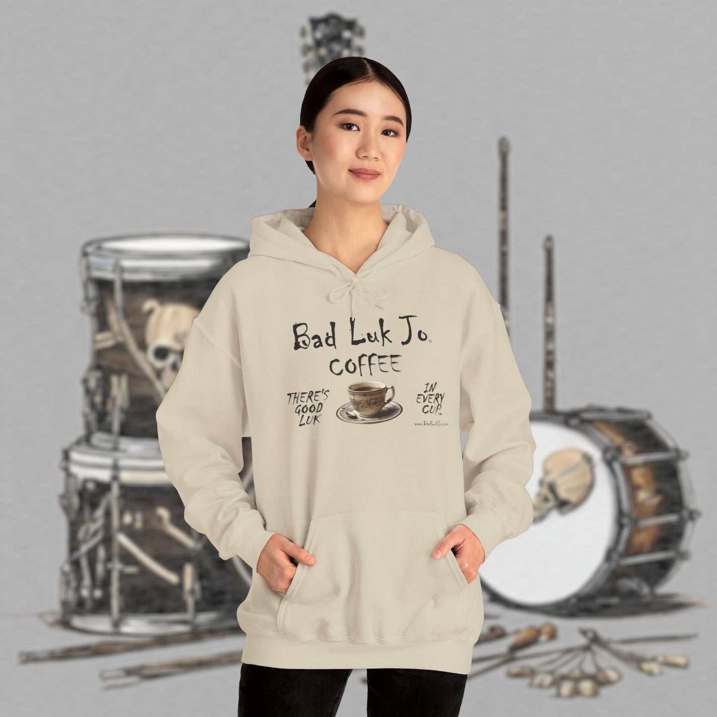 Bad Luk Jo Coffee Hoodie — Coffee Cup Sweatshirt - FREE ECONOMY SHIPPING