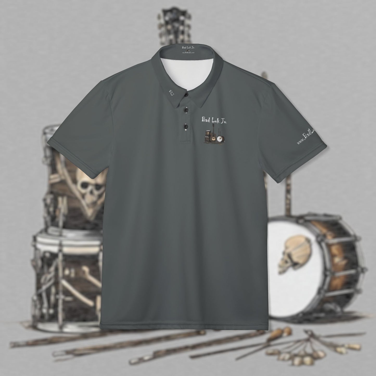 Bad Luk Jo Engineers’ Comfort Unisex Polo Shirt - Stylish Workwear / Golf Shirt - Dark Grey - FREE ECONOMY SHIPPING