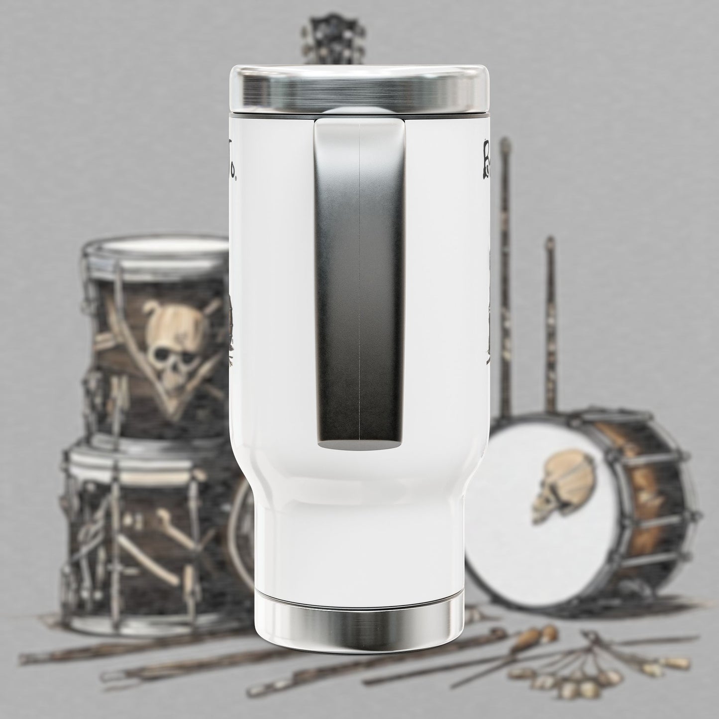 Bad Luk Jo Stainless Steel Travel Mug - 14oz Coffee Lover's Beverage Tumbler with Handle - FREE ECONOMY SHIPPING