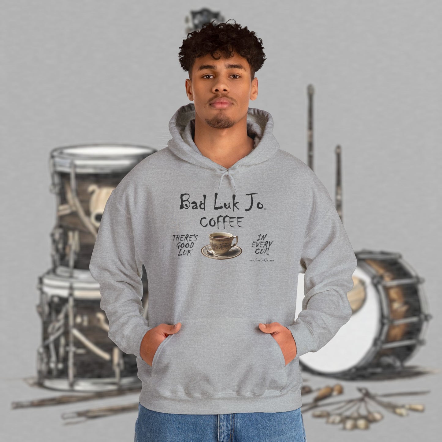 Bad Luk Jo Coffee Hoodie — Coffee Cup Sweatshirt - FREE ECONOMY SHIPPING
