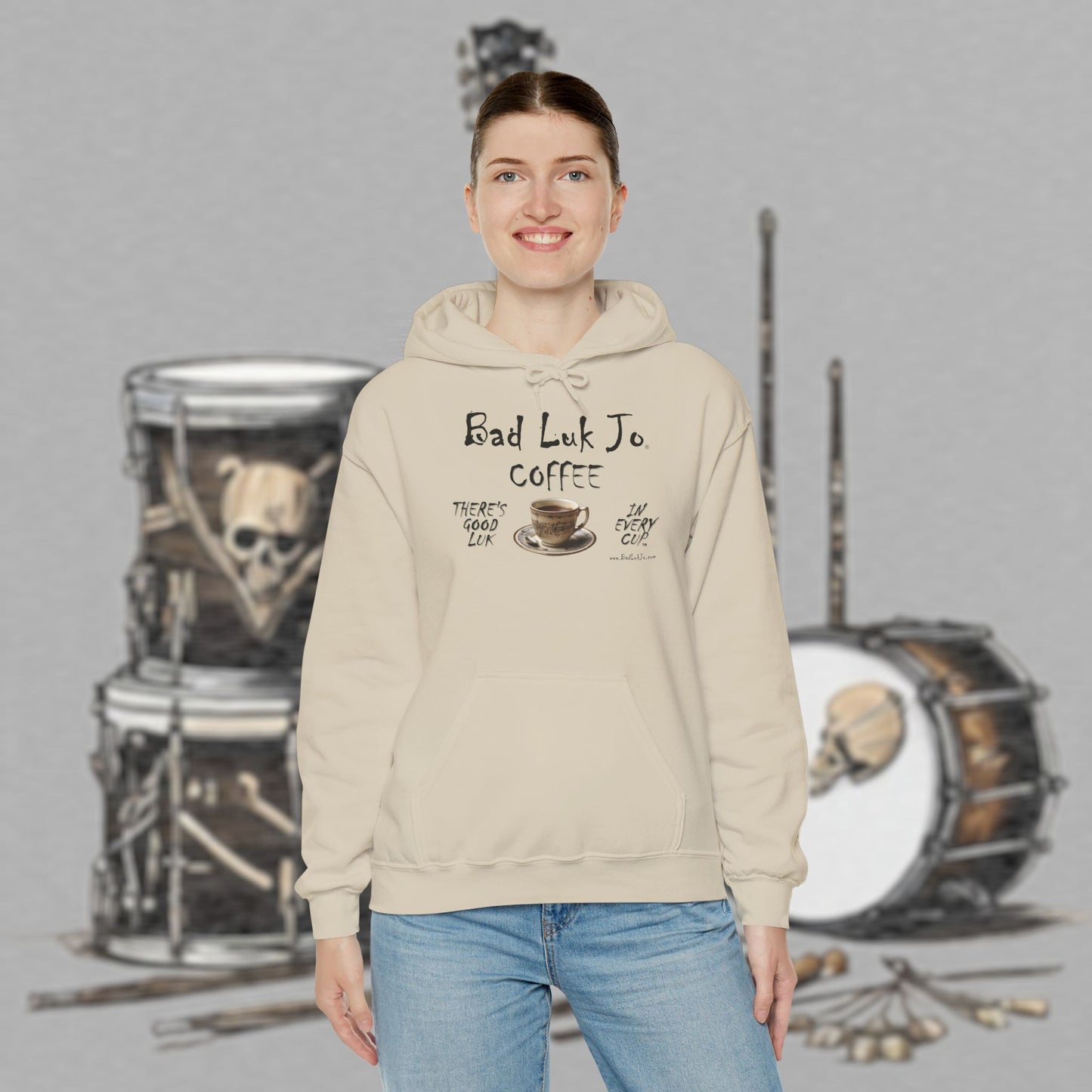 Bad Luk Jo Coffee Hoodie — Coffee Cup Sweatshirt - FREE ECONOMY SHIPPING