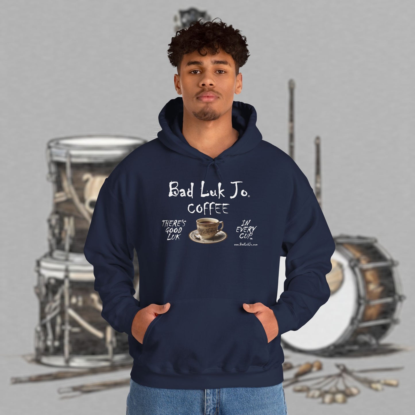 Bad Luk Jo Coffee Hoodie — Coffee Cup Sweatshirt - FREE ECONOMY SHIPPING