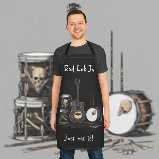 Bad Luk Jo Stylish BBQ / Cooking Apron - "Just eat it!" - Perfect for the Kitchen or Grill! - FREE STANDARD SHIPPING